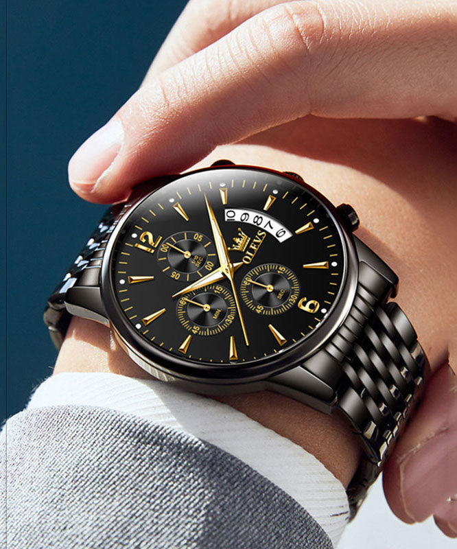 Gold Uhren Stahl Maschinen Bewegung Edelstahl Chic Quarz