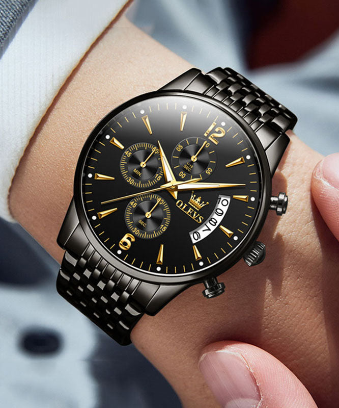 Gold Uhren Stahl Maschinen Bewegung Edelstahl Chic Quarz