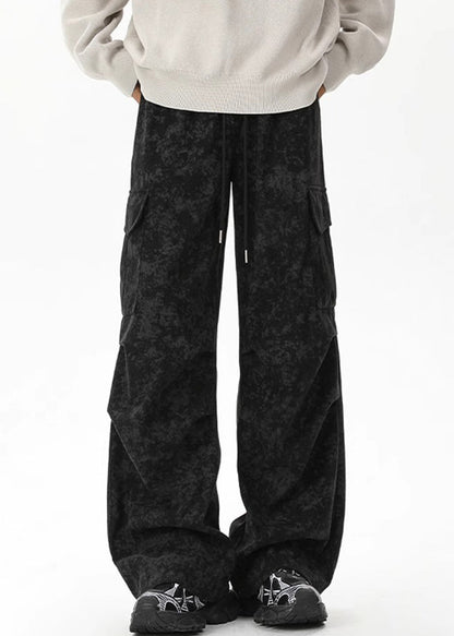 Pantalon en velours côtelé teinté à nouer, taille chic, kaki, poches élastiques