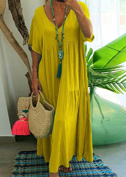 Strandkleid Grün Baumwolle See Oversized Sommer Patchwork Chic
