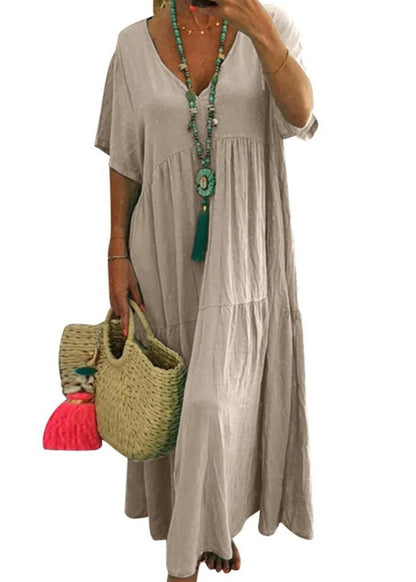 Strandkleid Grün Baumwolle See Oversized Sommer Patchwork Chic