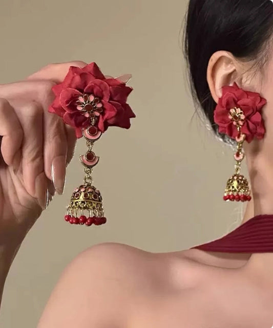 Mulberry Rose Chic Earrings Tassel Drop Overgild Silver Sterling