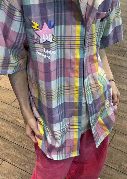 Chemise d'été en coton pour homme, col à carreaux, poches, Peter Chic Pan