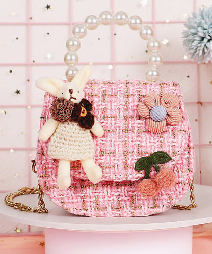 Sac messager chic rose avec dessin animé pour enfants et filles IU015