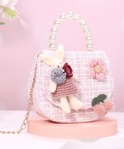 Sac messager chic rose avec dessin animé pour enfants et filles IU015