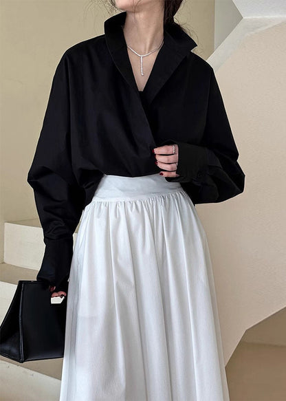 Kragen Stehkragen Chic Shirts Solide Weiß Frühling