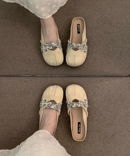 Splicing Chic Suede Boutique Slide Yellow Sandals
