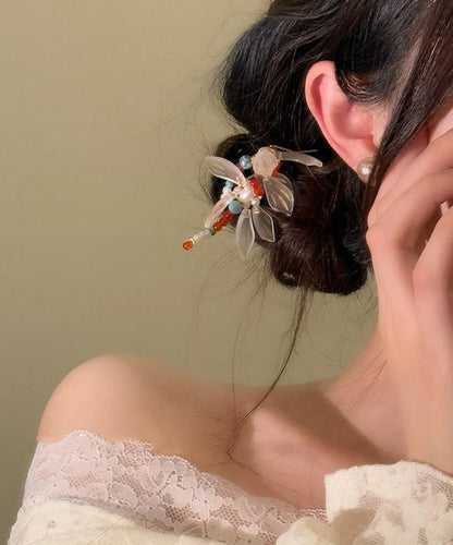 Haarnadel in U-Form, chinesische Legierung, Libellen-Stil, Türkis