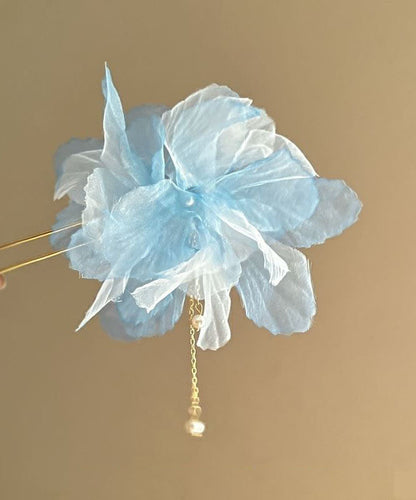 Champagner Stil Chinesische Quaste Legierung Haarnadel Perle Chiffon