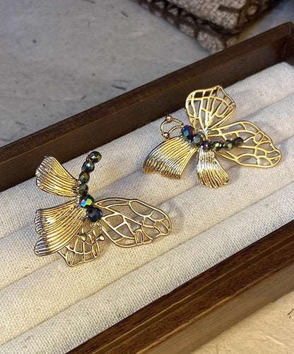 Style Dharma Ancient Stud Or Papillon Chinois Résine