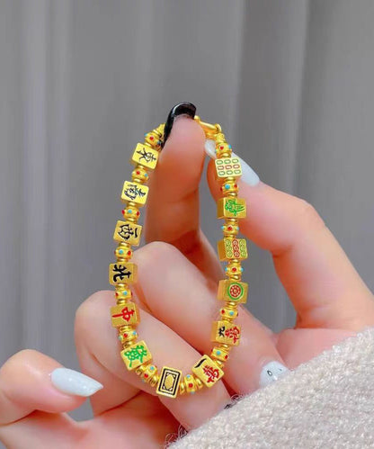 Breloque en argent sterling et or style Mahjong surdoré chinois