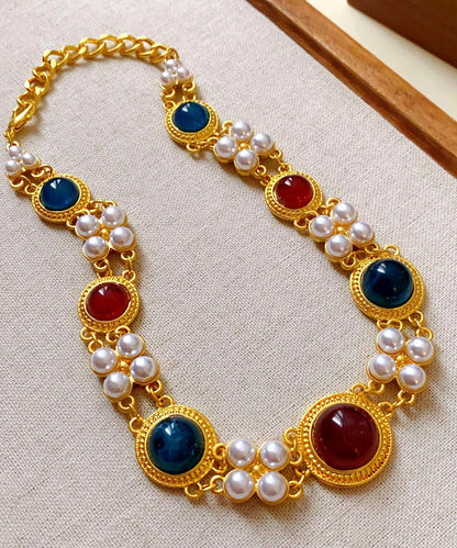 Collier en argent sterling et résine de style chinois, motif arc-en-ciel, perles et alliage, TX034