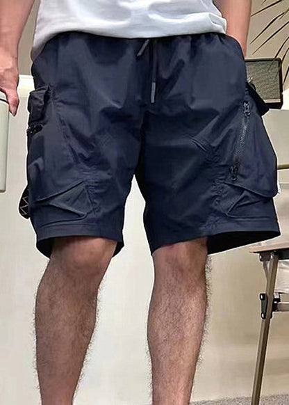 Shorts Kordelzug Army Baumwolle Taschen Edel Reißverschluss Grün Herren