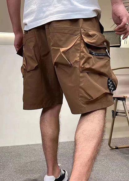 Shorts Kordelzug Army Baumwolle Taschen Edel Reißverschluss Grün Herren