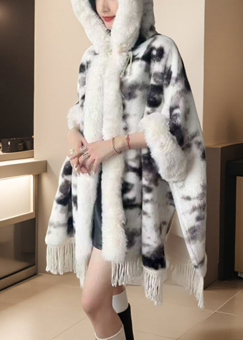 Edler schwarzer, seitlich offener, warmer Fleecemantel mit halben Ärmeln RC003