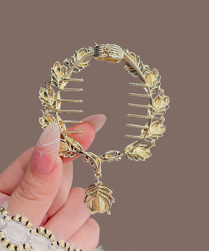 Épingle à cheveux en alliage de cristal et perle de zircone verte élégante