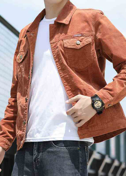 Mäntel Knopf Edel Cord Frühling Peter Herren Kragen Pan Khaki