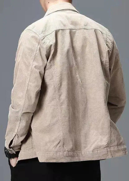 Mäntel Knopf Edel Cord Frühling Peter Herren Kragen Pan Khaki