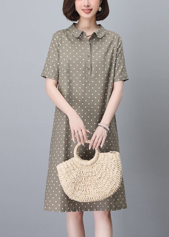 Mid Pan Sommer Baumwolle Pring Peter Classy Navy Kleid Dot Kragen