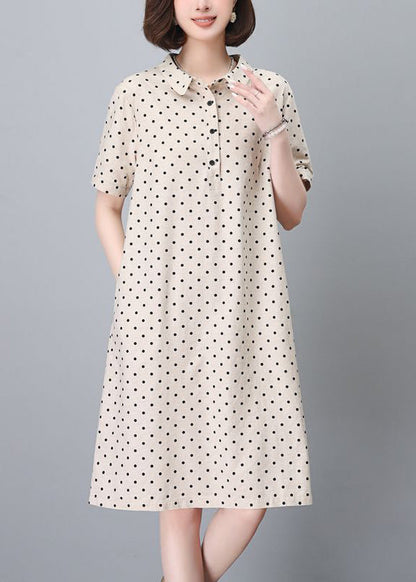 Cotton Pan Navy Edles Sommerkleid mit Kragen und Punkten, Peter Mid Pring