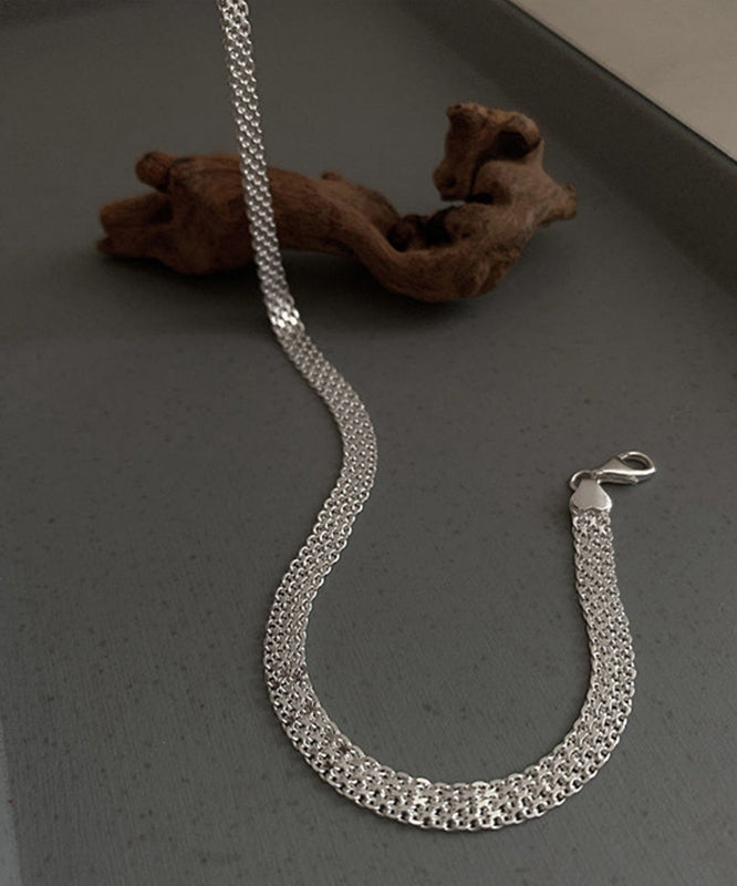 Collier élégant en soie et acier inoxydable avec paillettes MM082