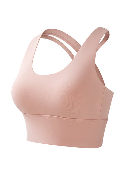 Crop-BH-Top Pink Club Solid O-Ausschnitt