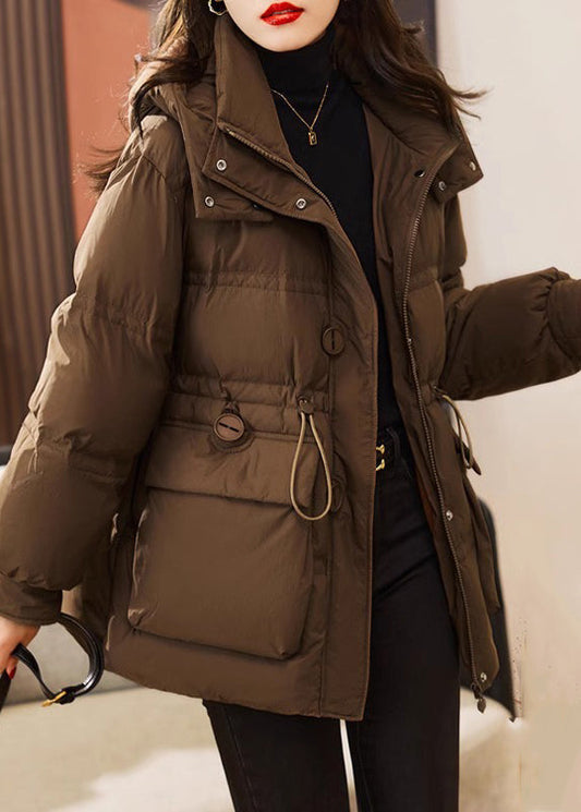 Kaffee Taschen Feine Baumwolle Gefüllt Witner Jacke Kordelzug Winter TD036
