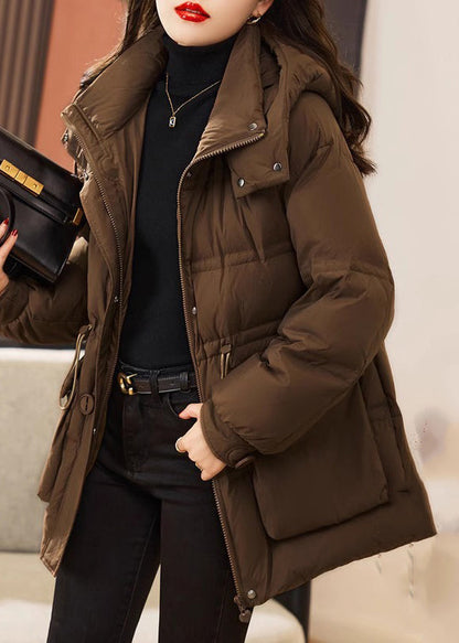 Kaffee Taschen Feine Baumwolle Gefüllt Witner Jacke Kordelzug Winter TD036