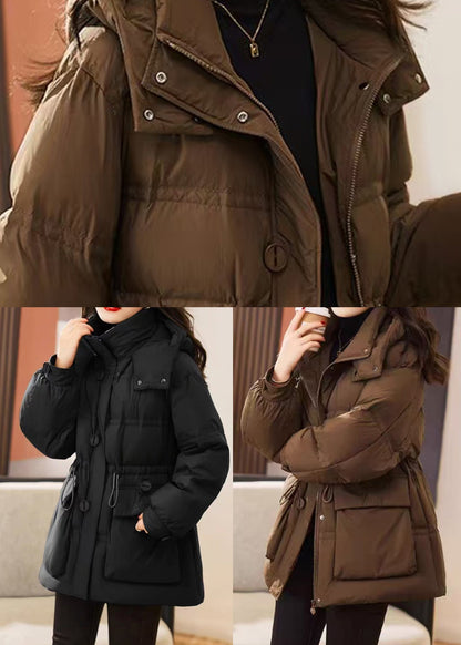 Kaffee Taschen Feine Baumwolle Gefüllt Witner Jacke Kordelzug Winter TD036
