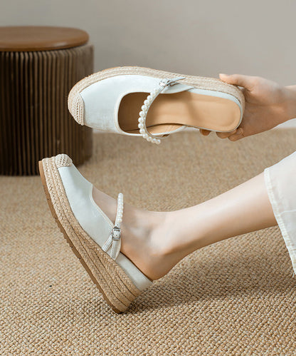 Comfortable Apricot Nail Bead Splicing Platform Slide Sandals YC003