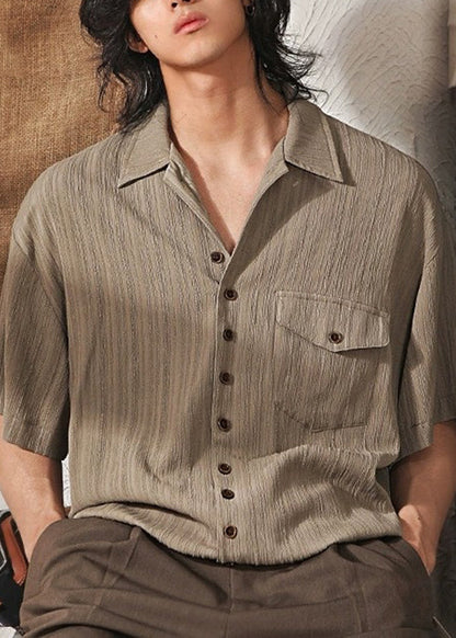 Peter Kragen Kaffee Männer Hemd Taschen Kühlen Pan Taste Ice Seide