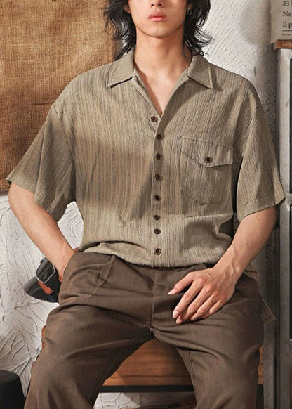 Peter Kragen Kaffee Männer Hemd Taschen Kühlen Pan Taste Ice Seide