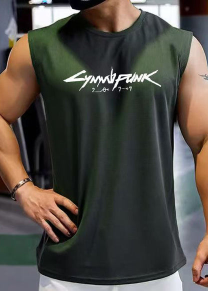 Débardeur en coton pour homme, sans manches, confortable, imprimé kaki, cool