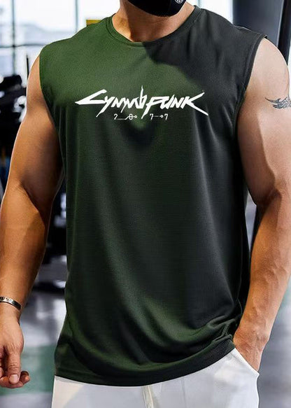 Débardeur en coton pour homme, sans manches, confortable, imprimé kaki, cool