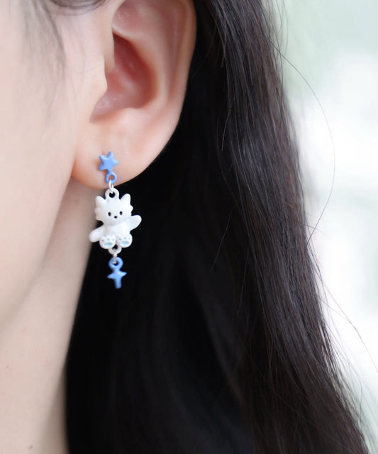 Earrings Cute Drip Alloy Cat Glaze Drop Colorblock