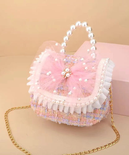 Sac à bandoulière mignon et tendance pour enfants et filles avec perles à ongles et princesse IU004