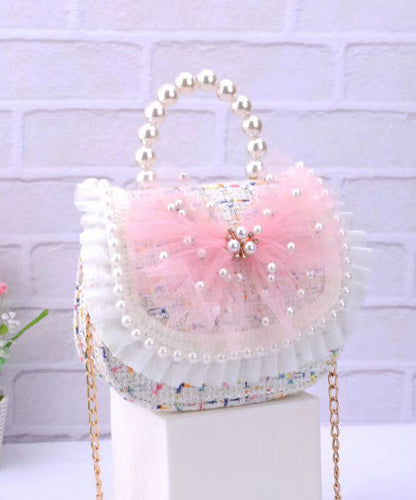 Sac à bandoulière mignon et tendance pour enfants et filles avec perles à ongles et princesse IU004