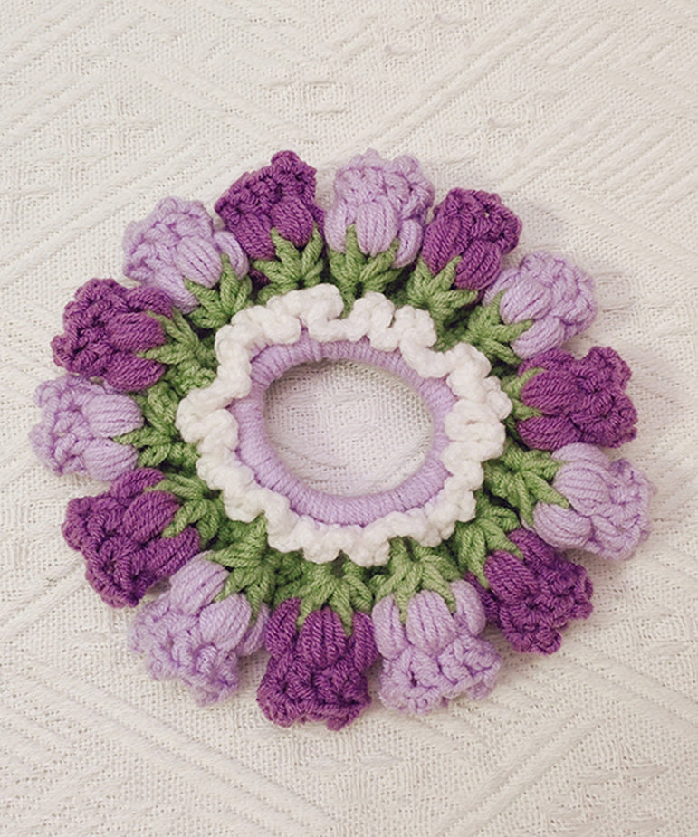 Süßes rosa gestricktes Maiglöckchen-Haarband aus Baumwollfaden YD045
