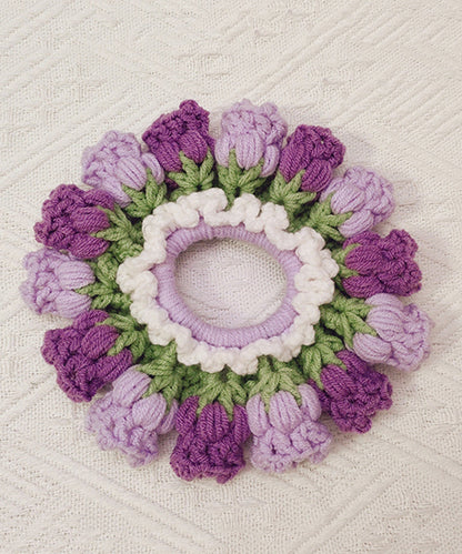 Süßes rosa gestricktes Maiglöckchen-Haarband aus Baumwollfaden YD045