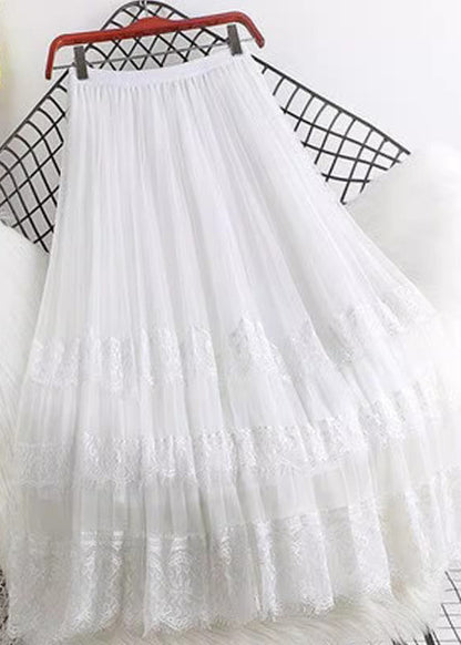 Skirt Patchwork Cute Summer A Lace Pink Line Tulle