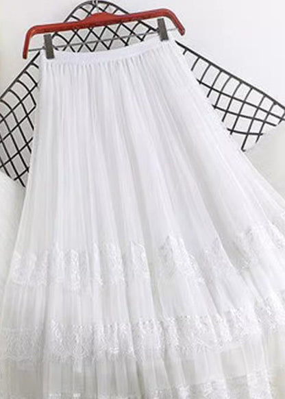 Skirt Patchwork Cute Summer A Lace Pink Line Tulle