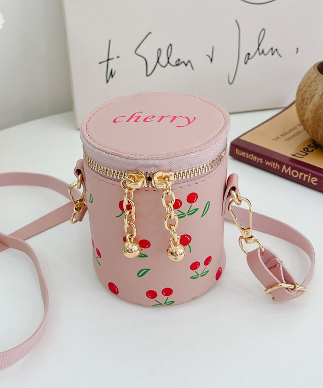 Cute Versatile Rubber Red Cherry Print Faux Leather Crossbody Bag IU029