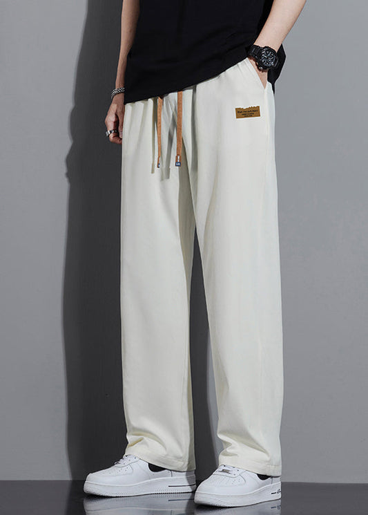 Pantalon de printemps surdimensionné en coton pour homme, blanc