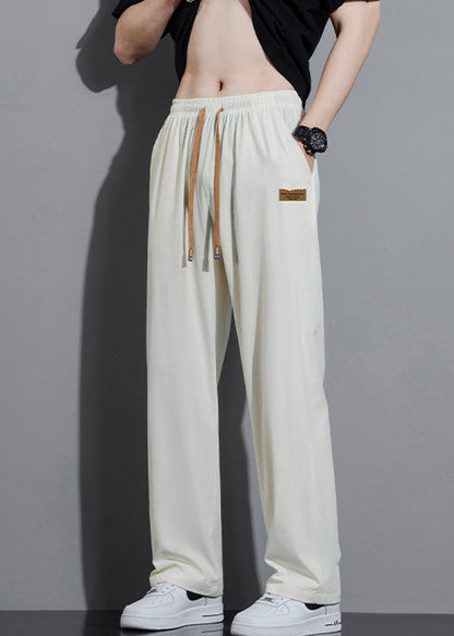 Pantalon de printemps surdimensionné en coton pour homme, blanc