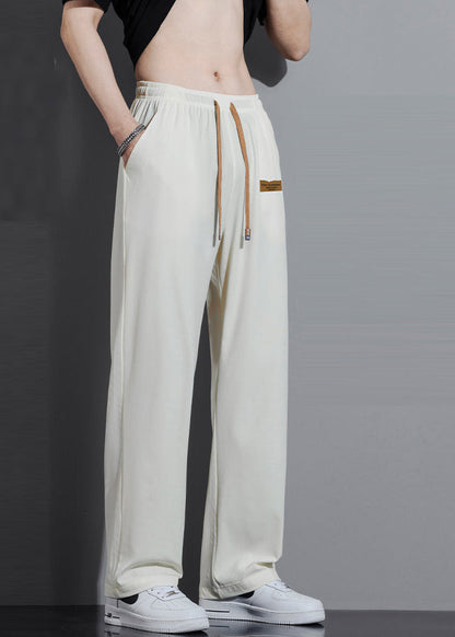 Pantalon de printemps surdimensionné en coton pour homme, blanc