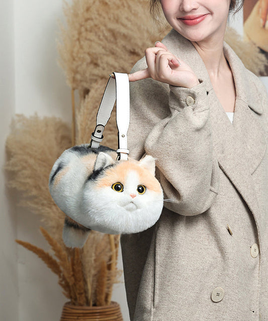 Bag Fur Creative Shoulder Yellow Fuzzy Cute Cat