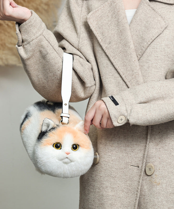 Bag Fur Creative Shoulder Yellow Fuzzy Cute Cat