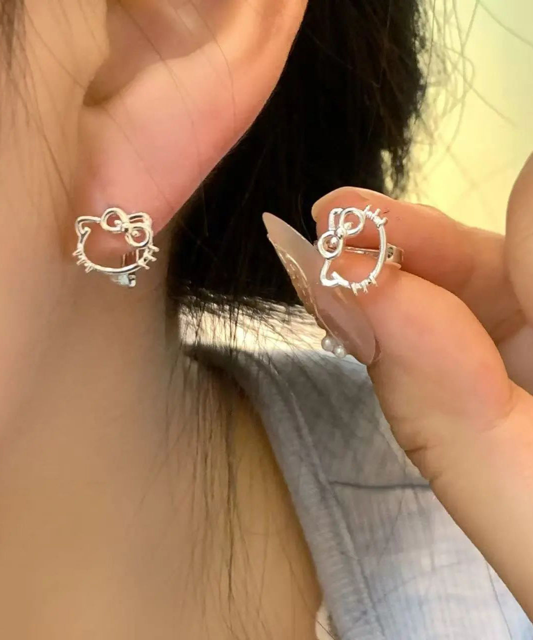 Earrings Cat Zircon DIY Copper Stud KT