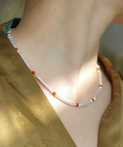 Collier de perles graduées en perles d'agate rouge à faire soi-même WQ014