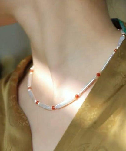 Collier de perles graduées en perles d'agate rouge à faire soi-même WQ014